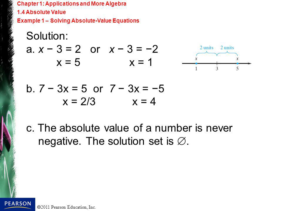 How to write an absolute value equation with given solutions pest